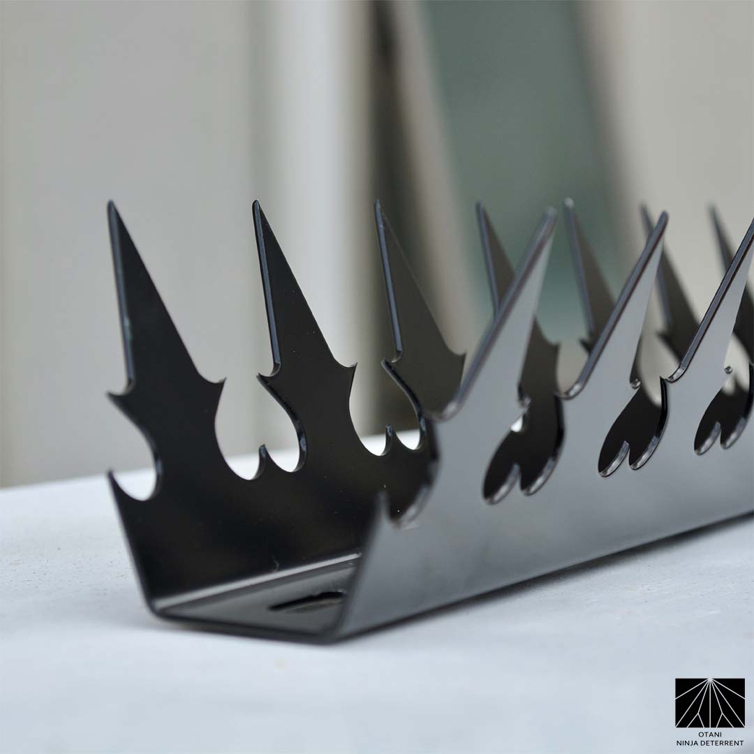 Close-up of precision-cut GIZAGIZA black dual heart spike – matte finish, ultra-sharp, and beautifully minimalist