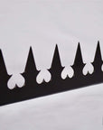 Japanese-made black heart security spike with sharp triangular blades for elegant perimeter and bird deterrence