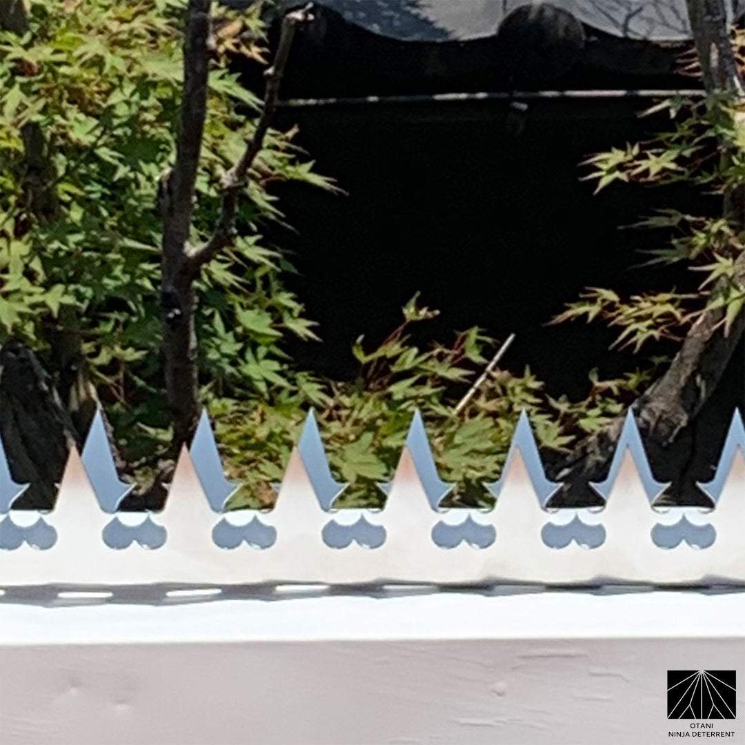 GIZAGIZA stainless heart spike viewed from front – minimal silhouette with powerful deterrent effect