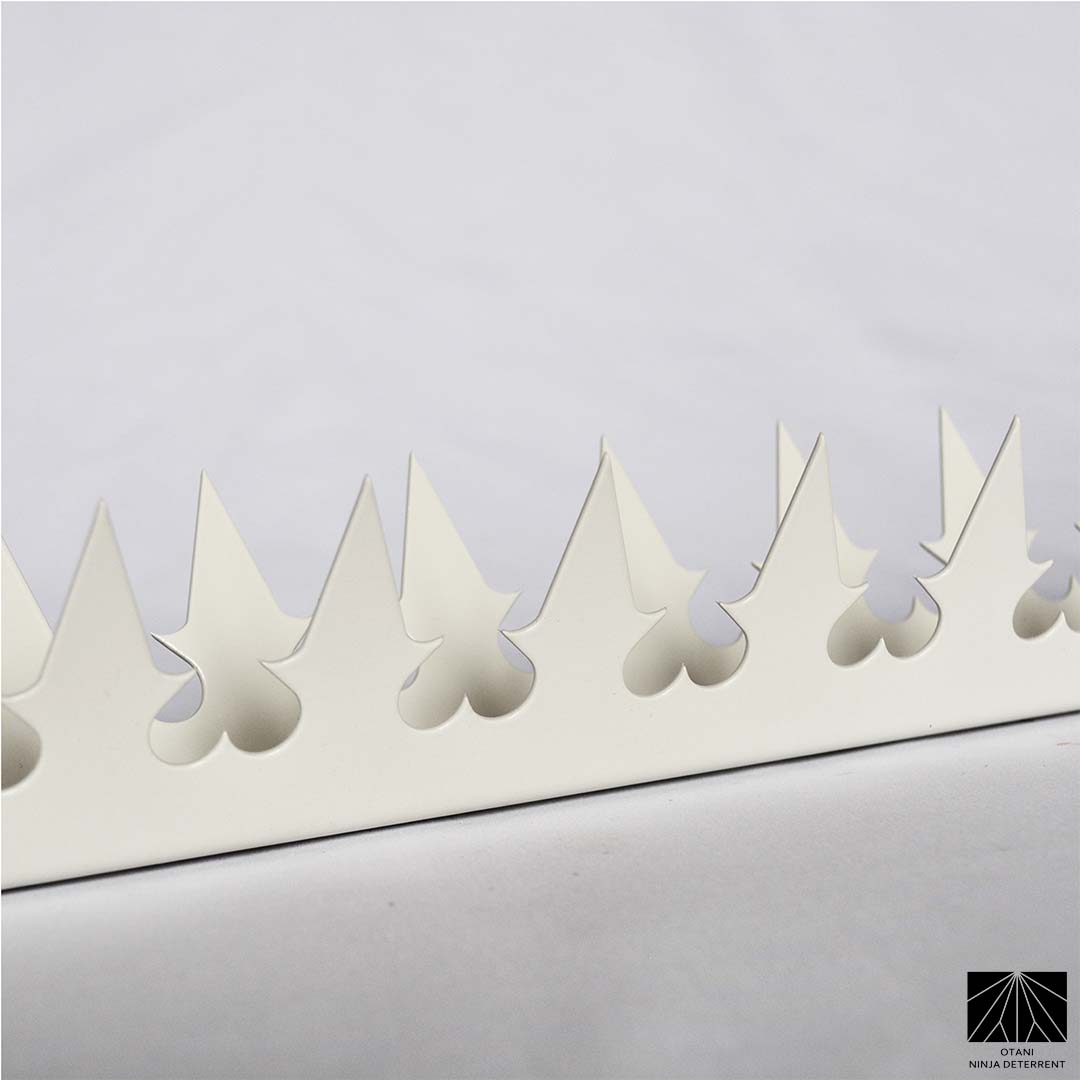 Close-up of precision-cut GIZAGIZA white  dual heart spike – matte finish, ultra-sharp, and beautifully minimalist