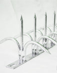 Double-bladed Ninja Deterrent™ in hot-dip galvanized finish—durable anti-rust spike for bird and intruder protection
