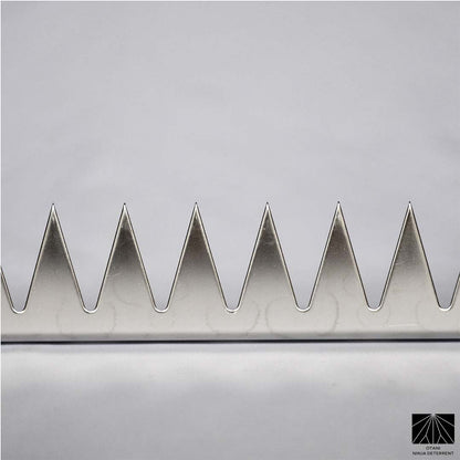 Close-up of precision-cut GIZAGIZA stainless spike – matte finish, ultra-sharp, and beautifully minimalist
