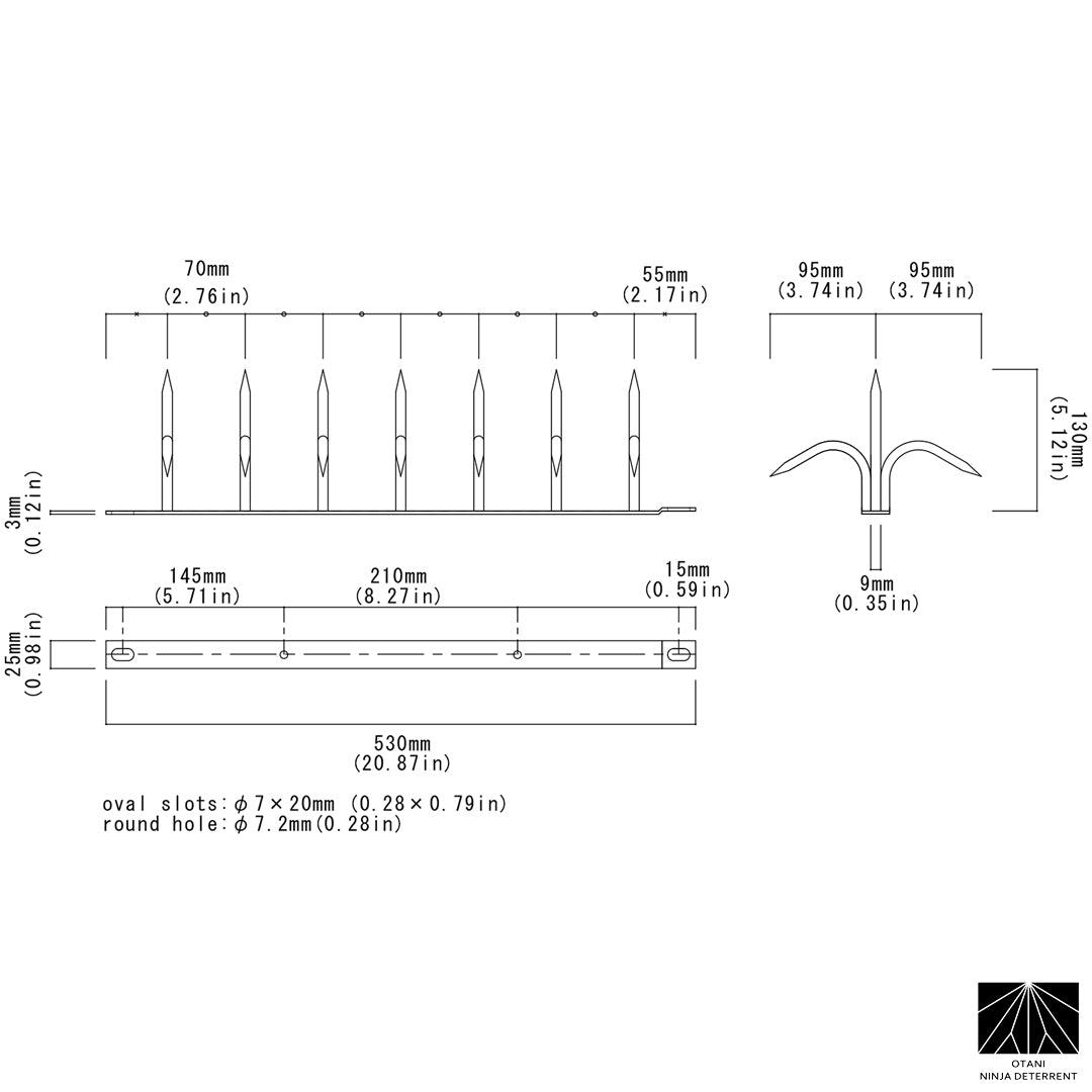Double-bladed Ninja Deterrent™ blueprint—detailed specs for architects and bird control planners