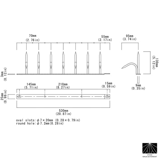 single-bladed Ninja Deterrent™ blueprint—detailed specs for architects and bird control planners